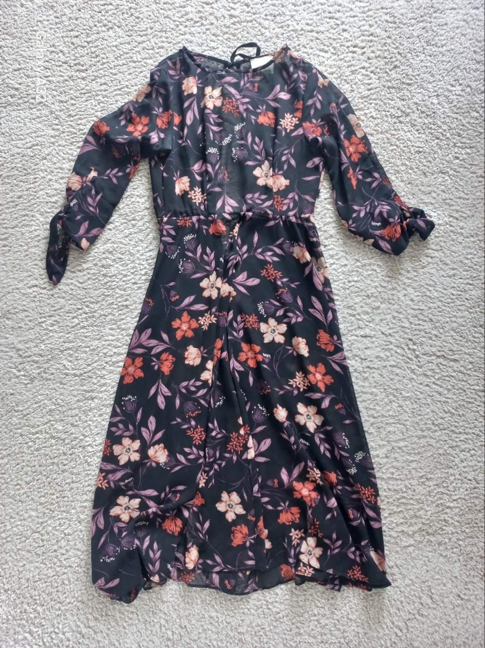 Sheer Floral Midi Dress